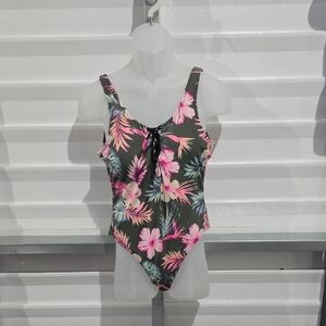 PINK Victoria's Secret Pink and Green One Piece Swim‎ Size Large